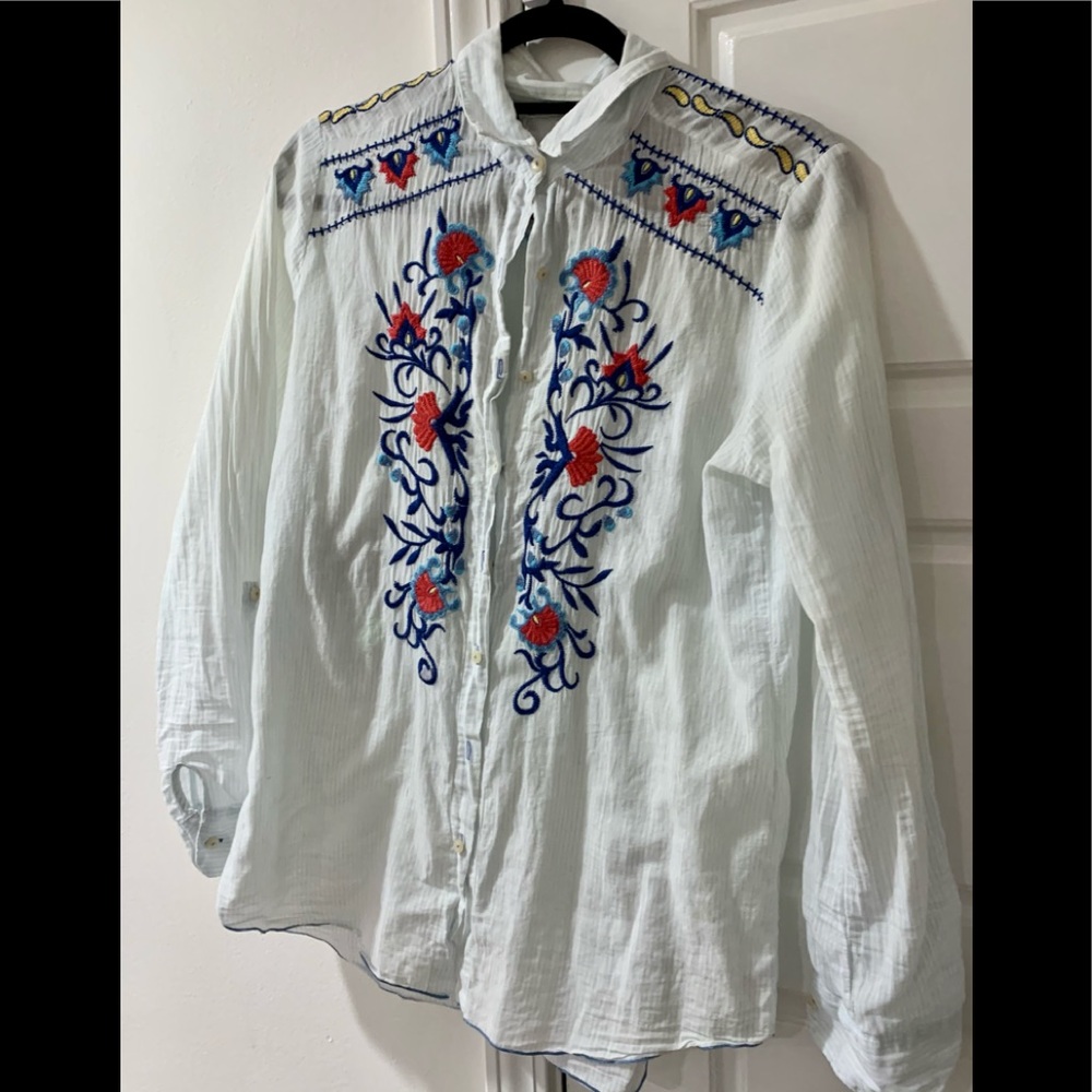 - Johnny Was button western style shirt